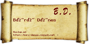 Báró Dénes névjegykártya